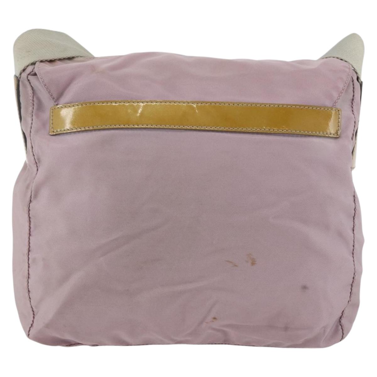 PRADA Shoulder Bag Nylon Pink Silver Auth ARZ292