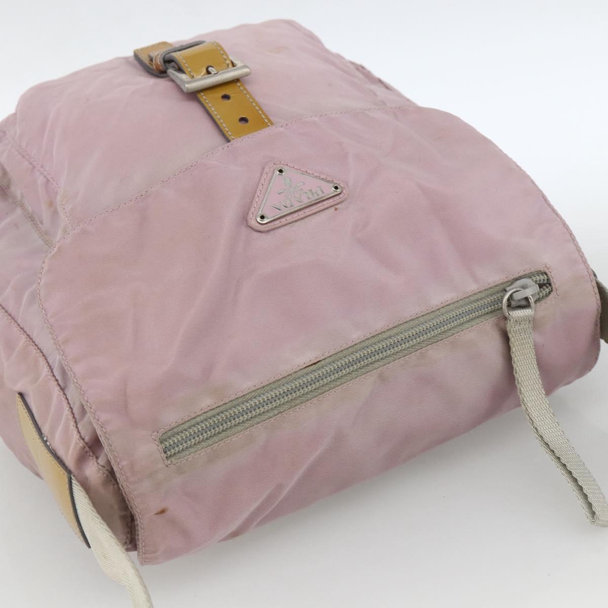 PRADA Shoulder Bag Nylon Pink Silver Auth ARZ292