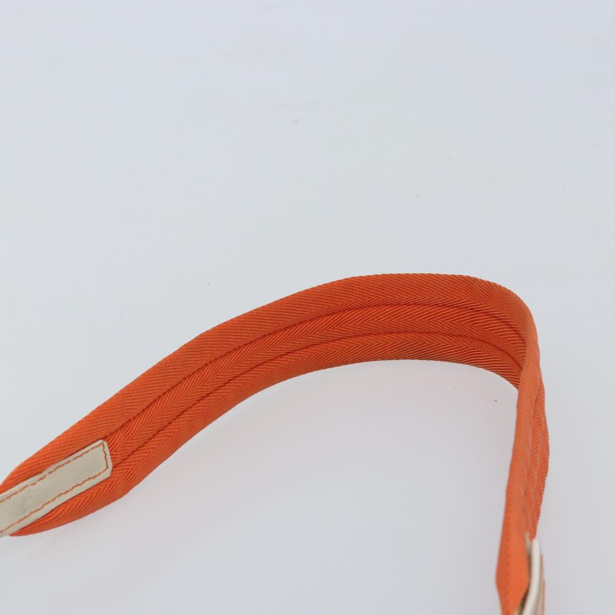PRADA Shoulder Bag Nylon Orange Silver Auth ARZ293