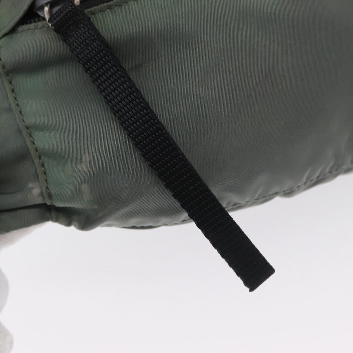 PRADA Body Bag Nylon Green Silver Auth ARZ294