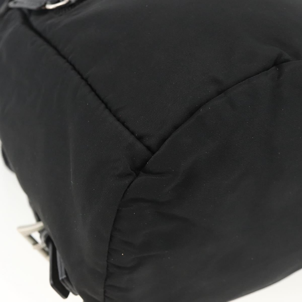 PRADA Backpack Nylon Black Silver Auth ARZ295A
