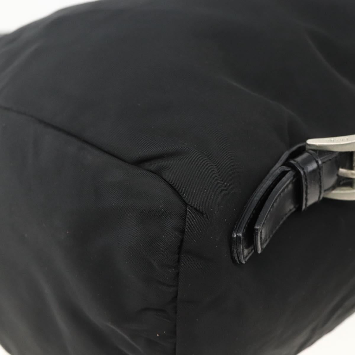 PRADA Backpack Nylon Black Silver Auth ARZ295A