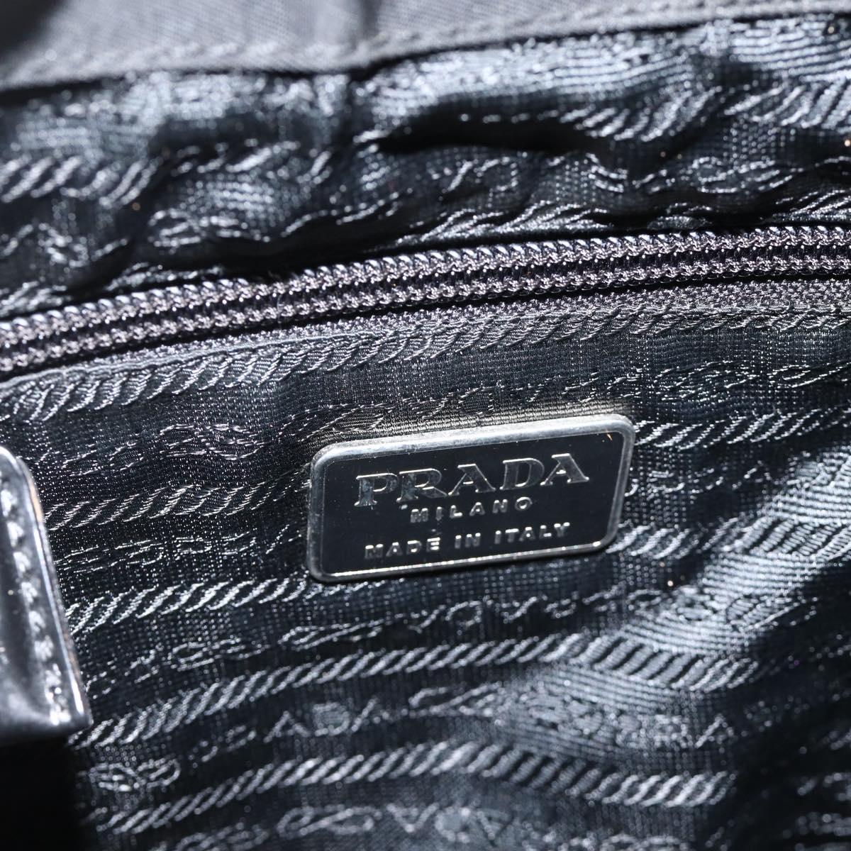 PRADA Backpack Nylon Black Silver Auth ARZ295A