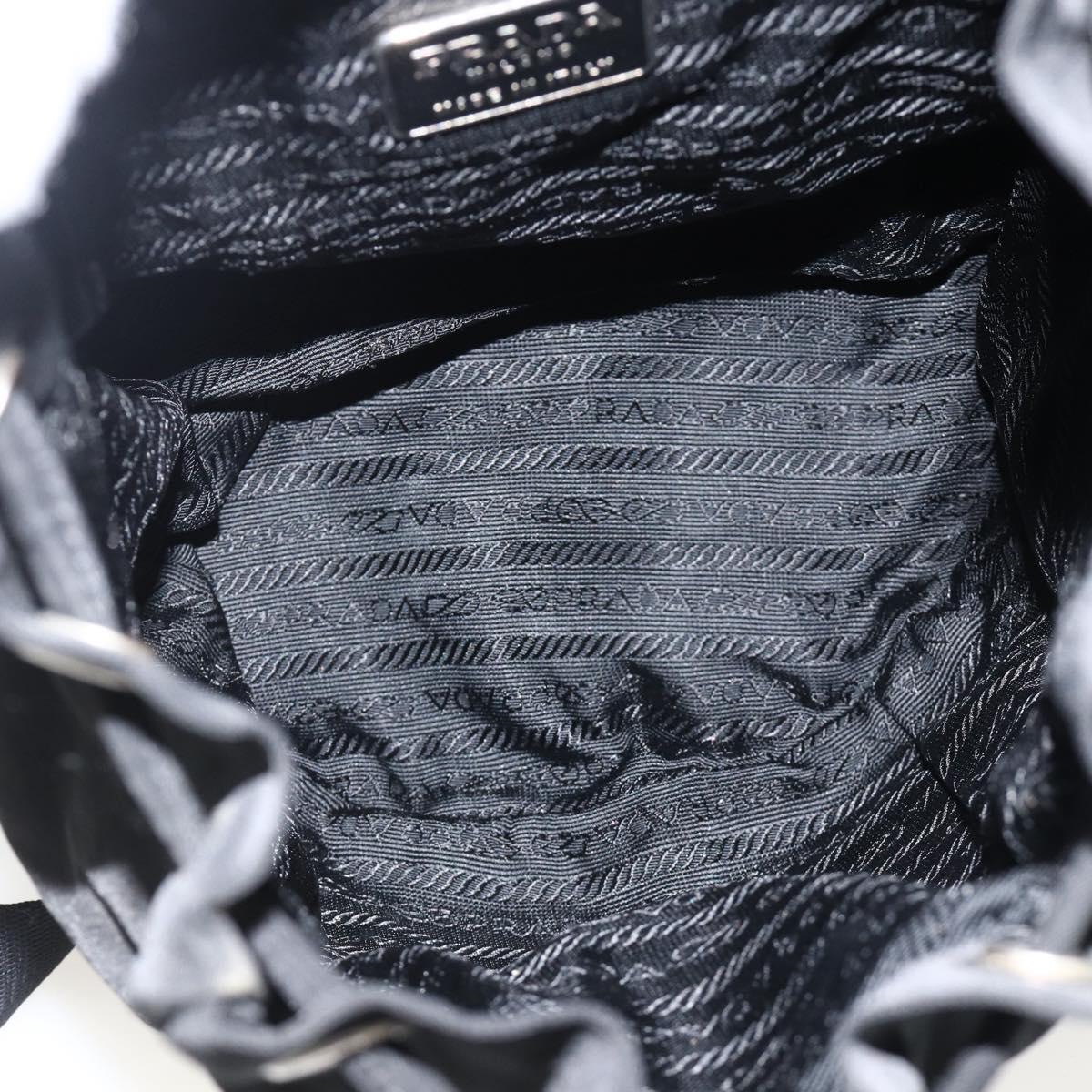 PRADA Backpack Nylon Black Silver Auth ARZ295A
