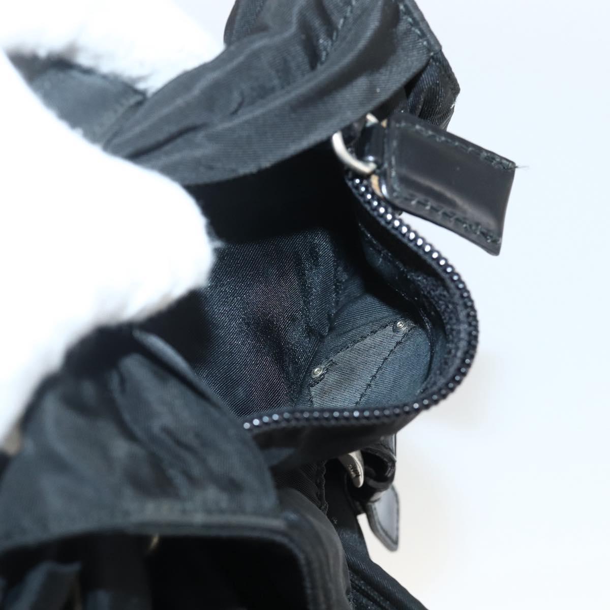 PRADA Backpack Nylon Black Silver Auth ARZ295A