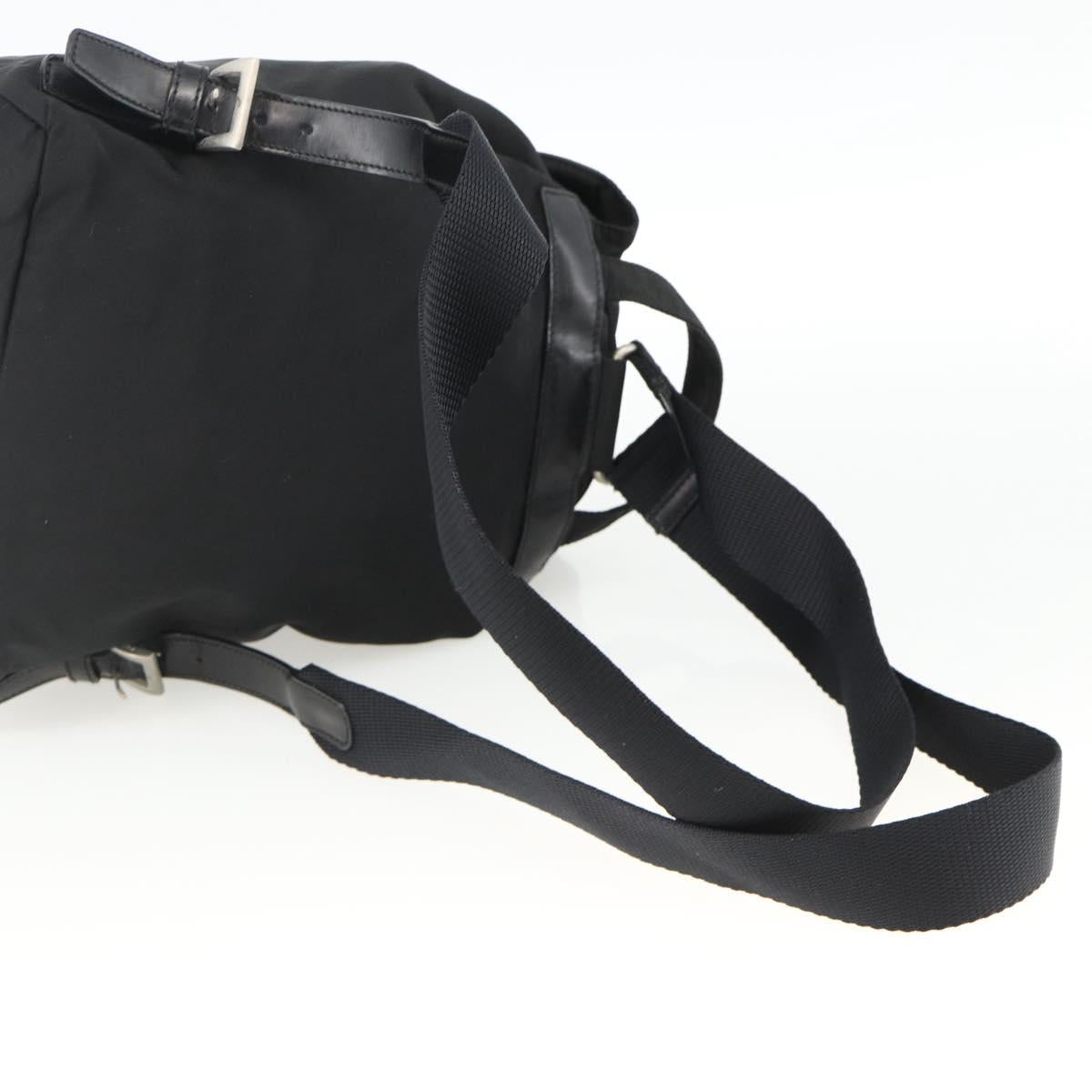 PRADA Backpack Nylon Black Silver Auth ARZ295A