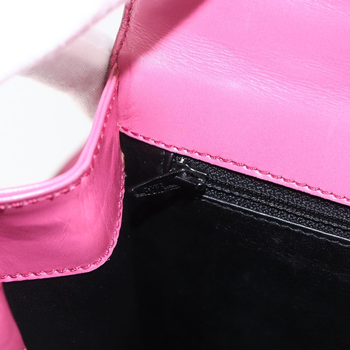CELINE Hand Bag Leather 2way Pink Gold Auth ARZ310V