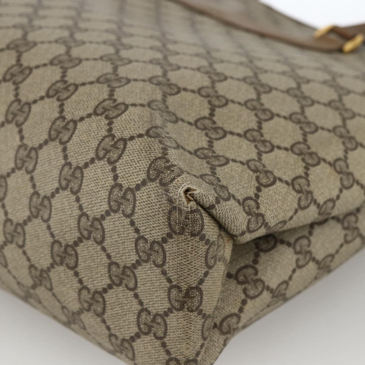 GUCCI GG Supreme Web Sherry Line Tote Bag PVC Beige Gold 39 02 091 Auth ARZ316