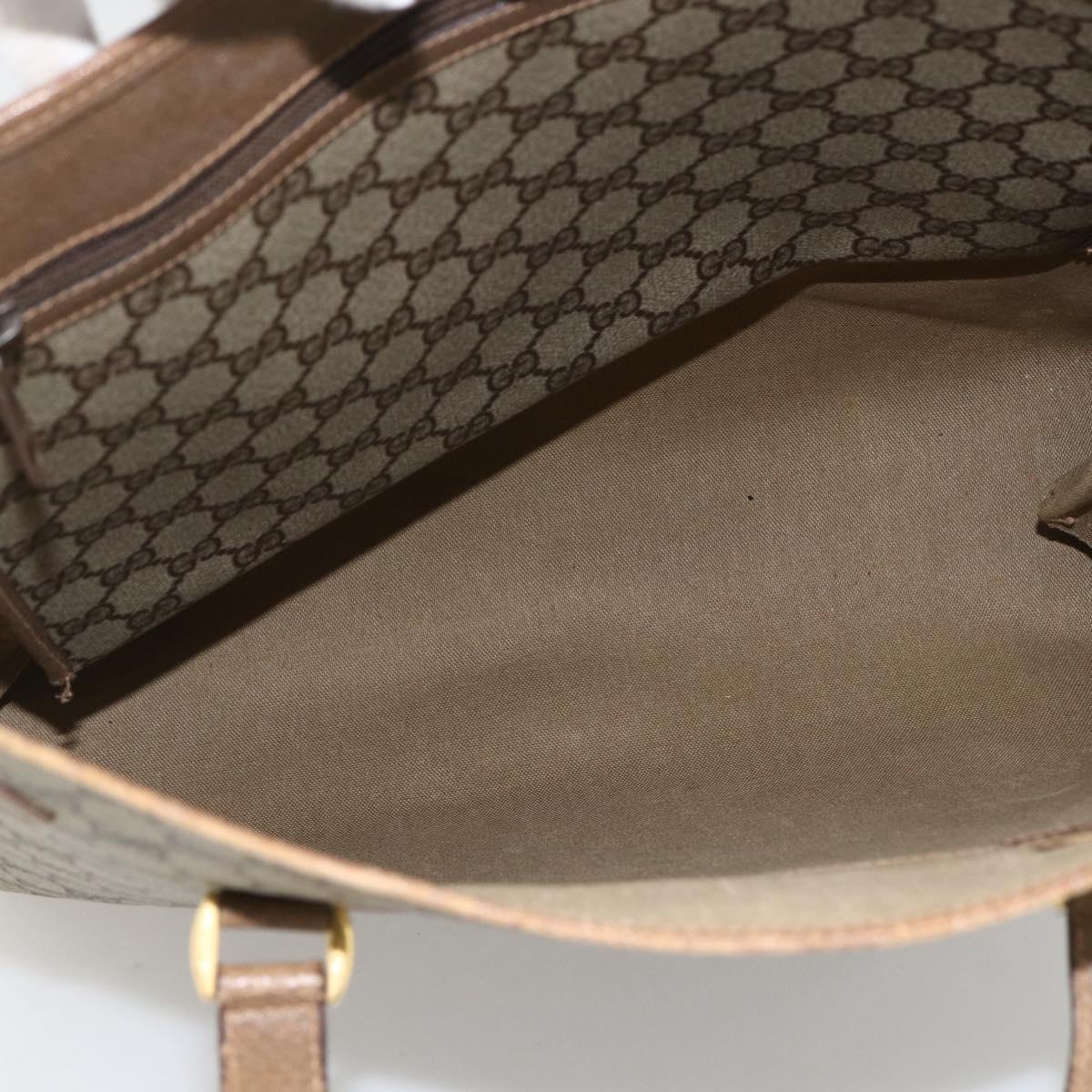 GUCCI GG Supreme Web Sherry Line Tote Bag PVC Beige Gold 39 02 091 Auth ARZ316