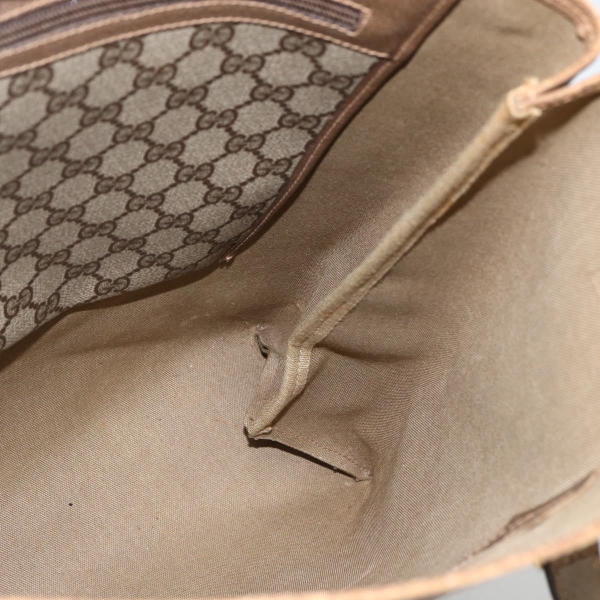 GUCCI GG Supreme Web Sherry Line Tote Bag PVC Beige Gold 39 02 091 Auth ARZ316