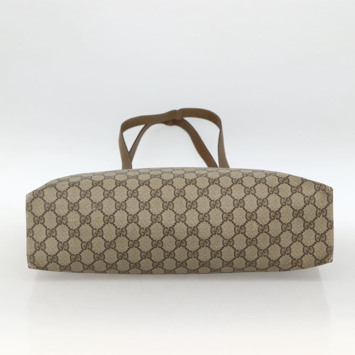 GUCCI GG Supreme Web Sherry Line Tote Bag PVC Beige Gold 39 02 091 Auth ARZ316