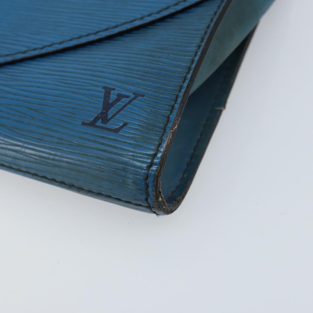 LOUIS VUITTON Epi Art Deco Clutch Bag Blue M52635 LV Auth ARZ317