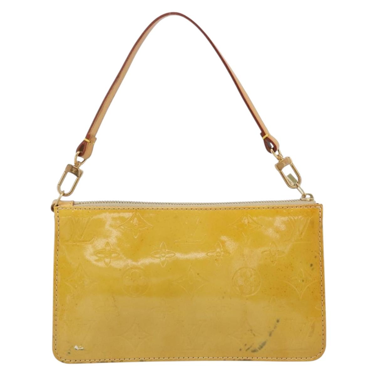 LOUIS VUITTON Monogram Vernis Lexington Pouch Beige M91010 LV Auth ARZ319