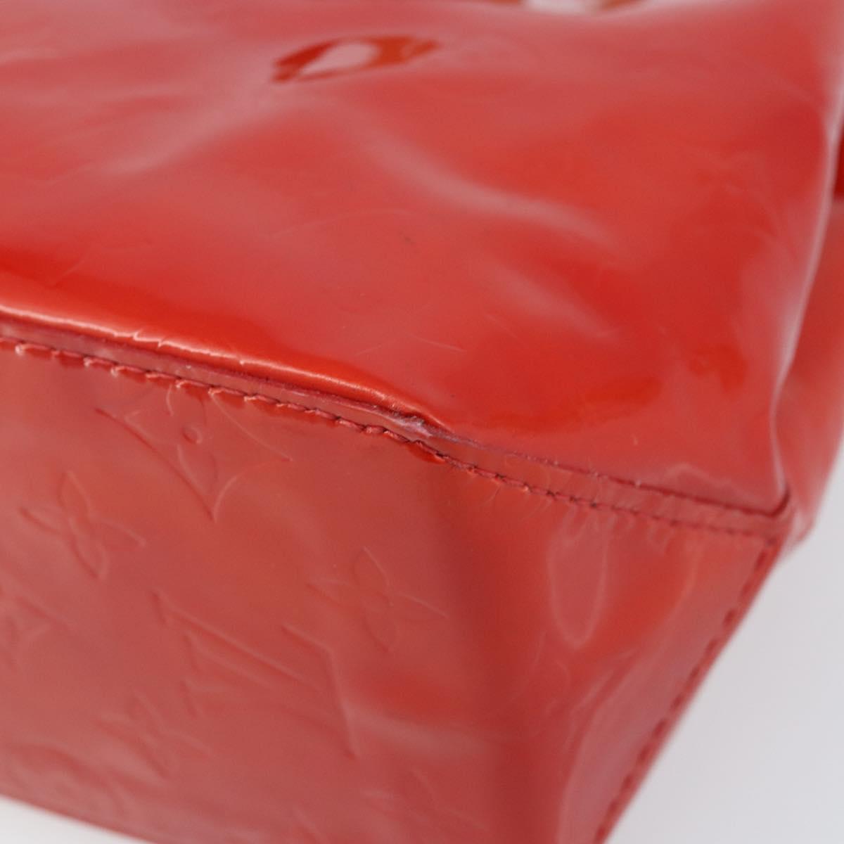 LOUIS VUITTON Monogram Vernis Reade PM Hand Bag Red Rouge M91088 LV Auth ARZ320