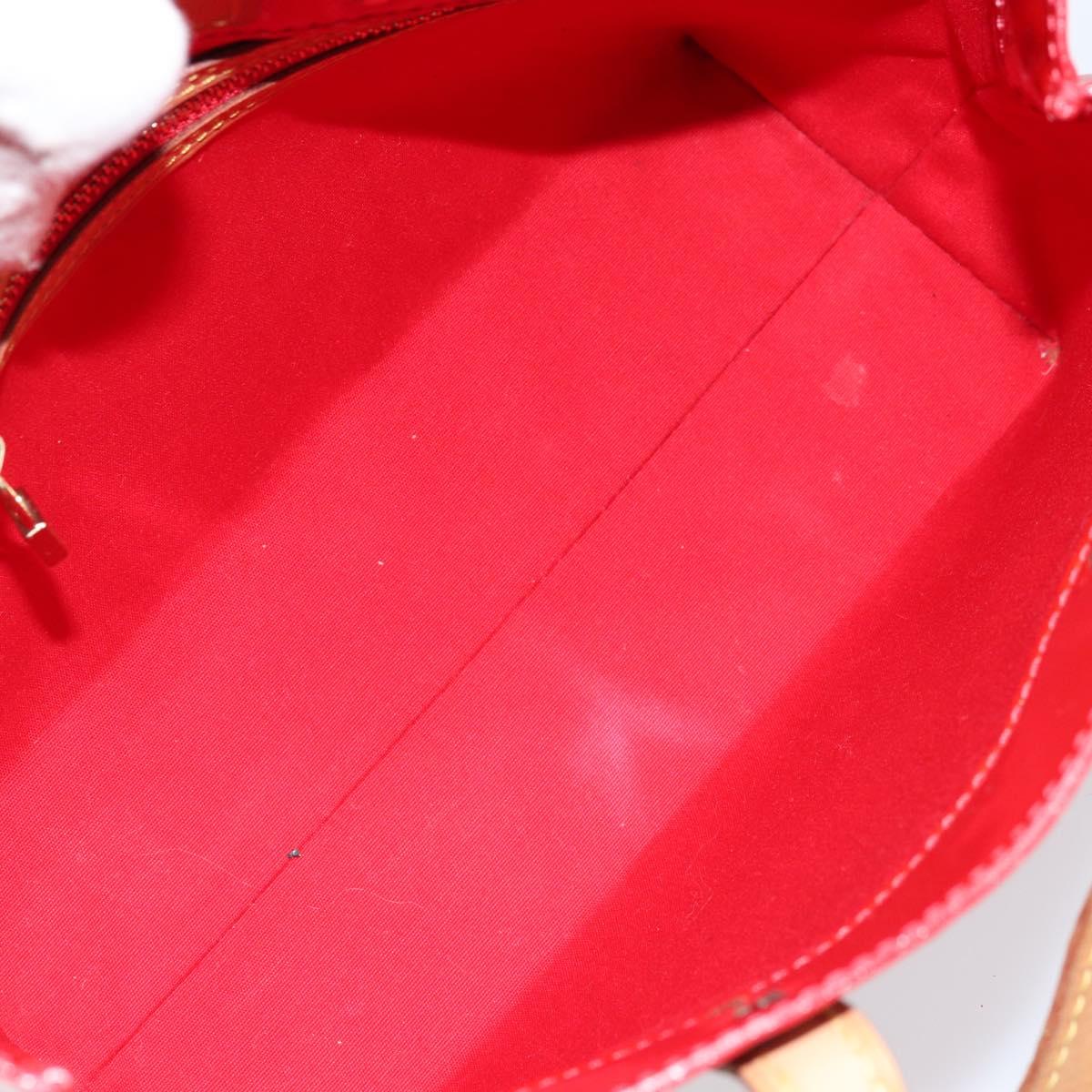 LOUIS VUITTON Monogram Vernis Reade PM Hand Bag Red Rouge M91088 LV Auth ARZ320
