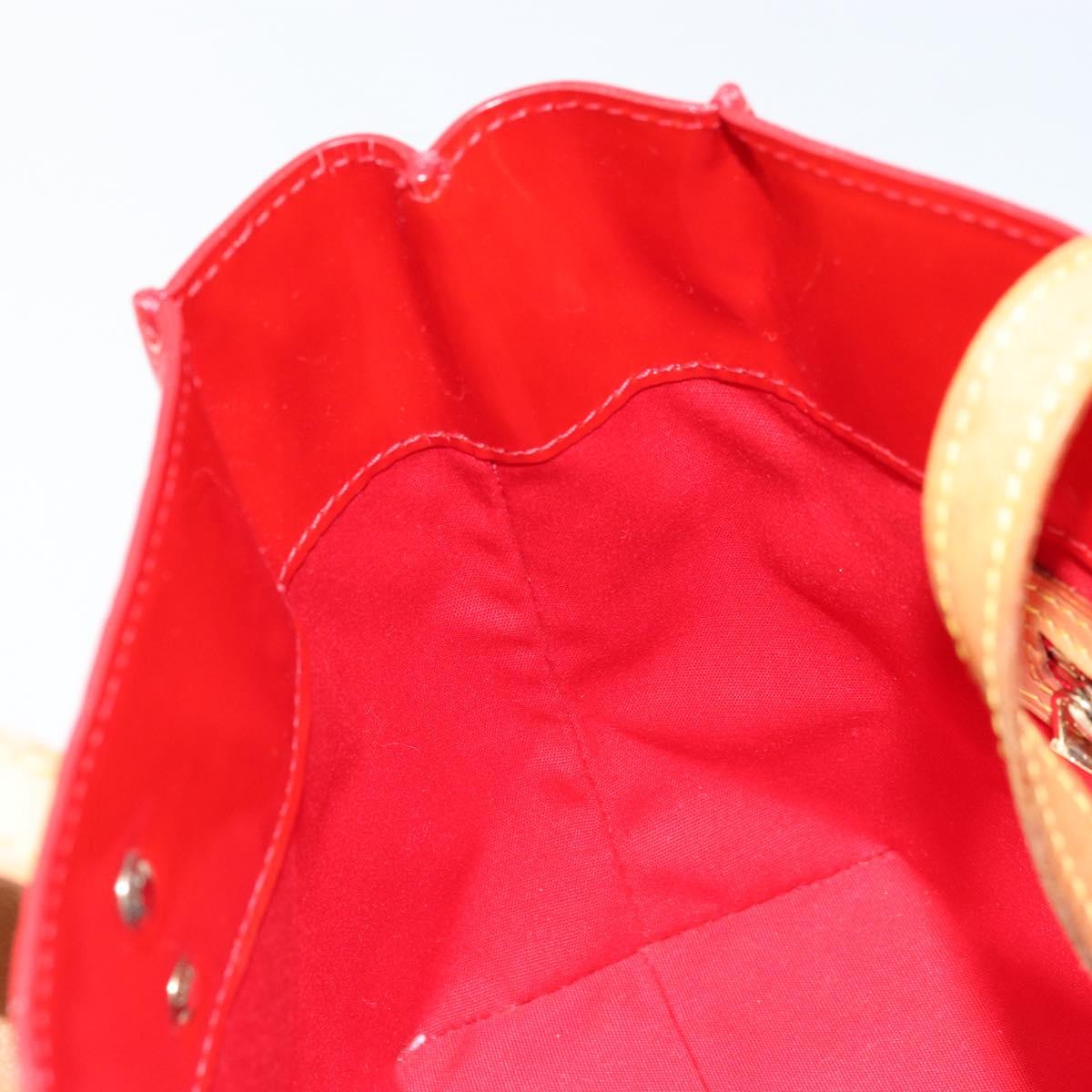 LOUIS VUITTON Monogram Vernis Reade PM Hand Bag Red Rouge M91088 LV Auth ARZ320