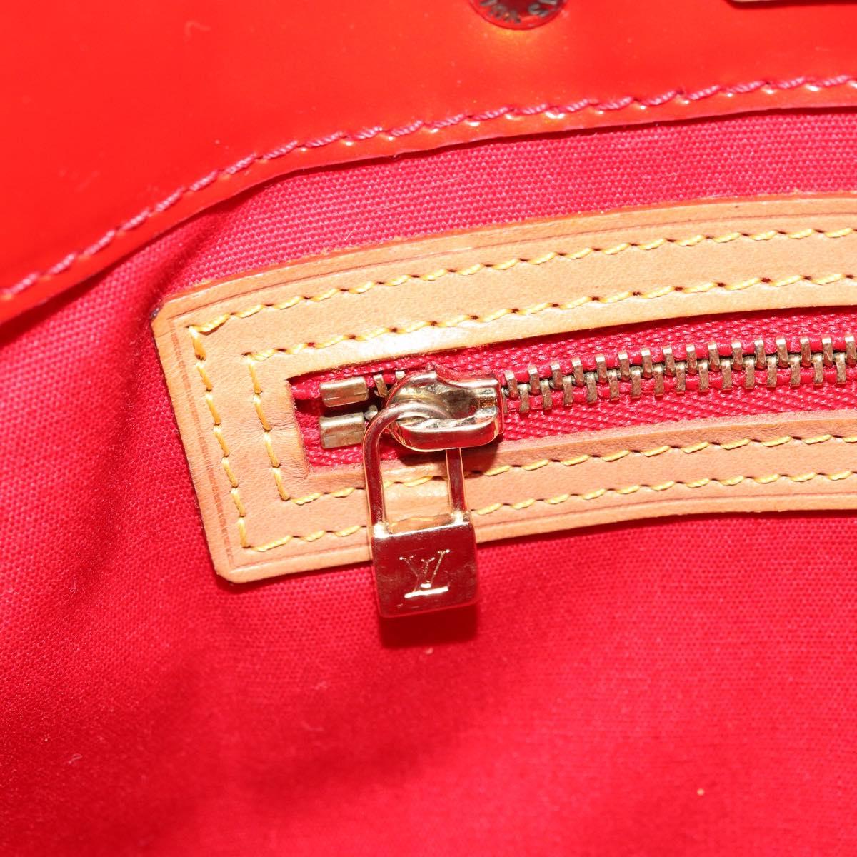 LOUIS VUITTON Monogram Vernis Reade PM Hand Bag Red Rouge M91088 LV Auth ARZ320