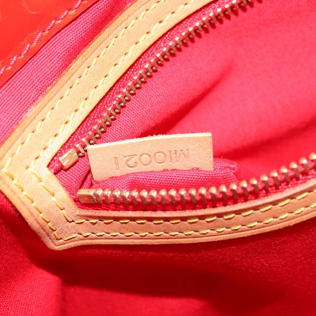LOUIS VUITTON Monogram Vernis Reade PM Hand Bag Red Rouge M91088 LV Auth ARZ320