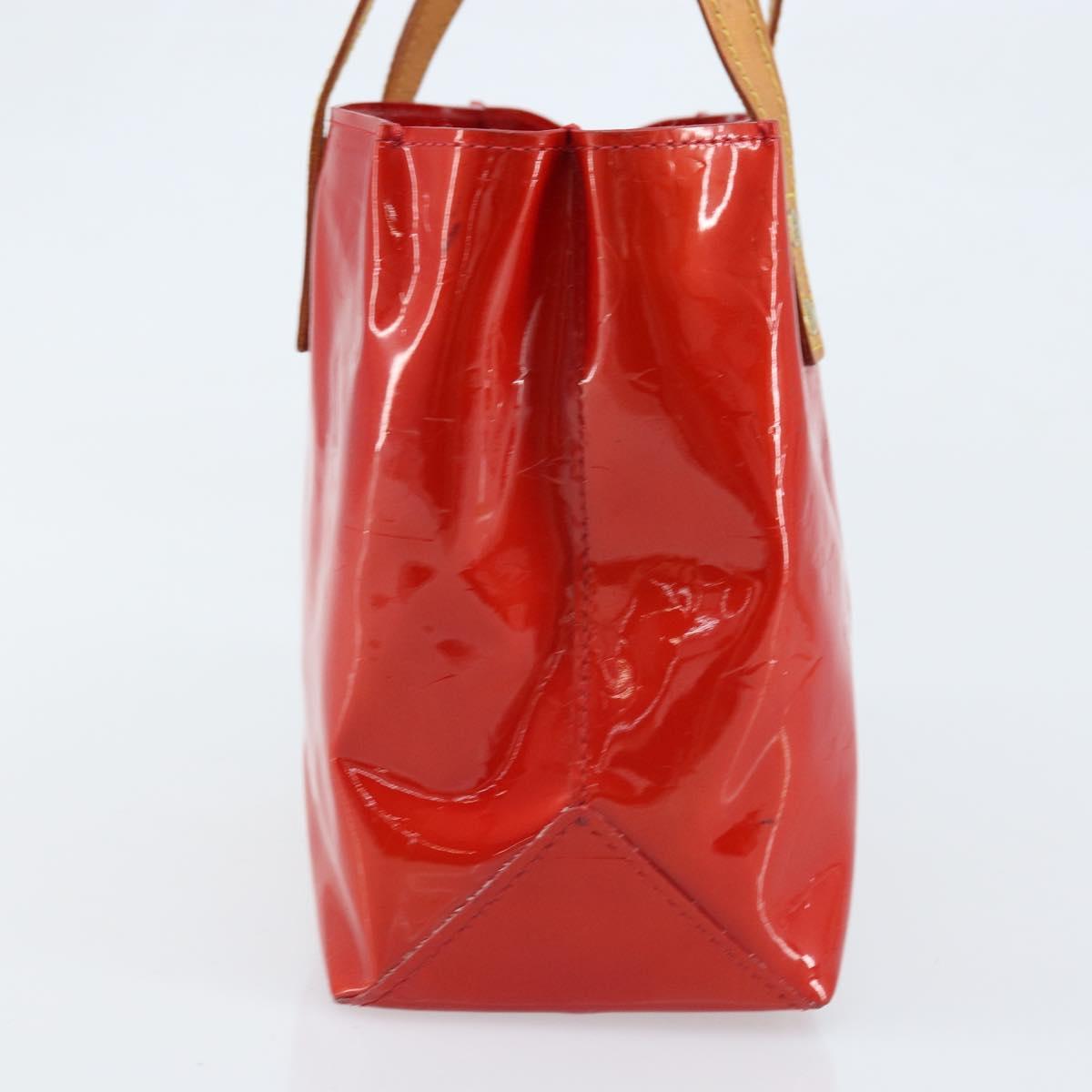LOUIS VUITTON Monogram Vernis Reade PM Hand Bag Red Rouge M91088 LV Auth ARZ320