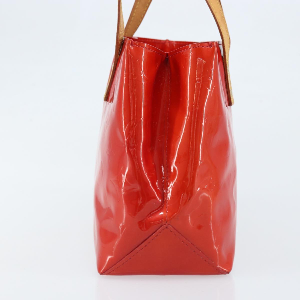 LOUIS VUITTON Monogram Vernis Reade PM Hand Bag Red Rouge M91088 LV Auth ARZ320