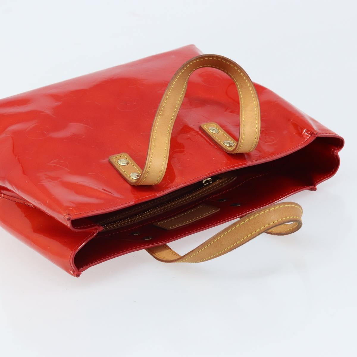 LOUIS VUITTON Monogram Vernis Reade PM Hand Bag Red Rouge M91088 LV Auth ARZ320