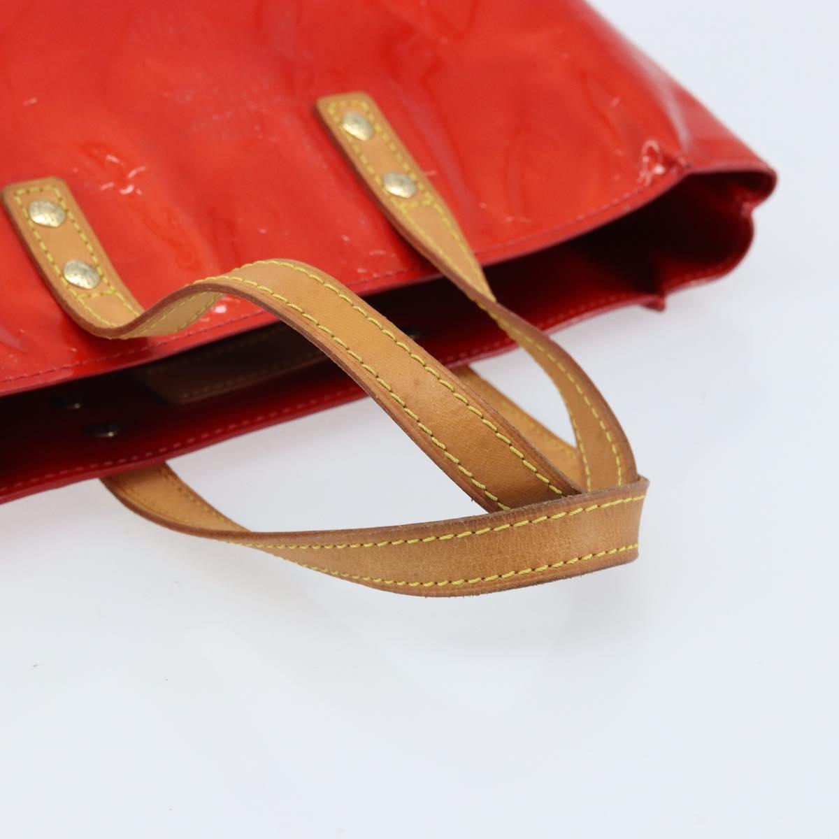 LOUIS VUITTON Monogram Vernis Reade PM Hand Bag Red Rouge M91088 LV Auth ARZ320