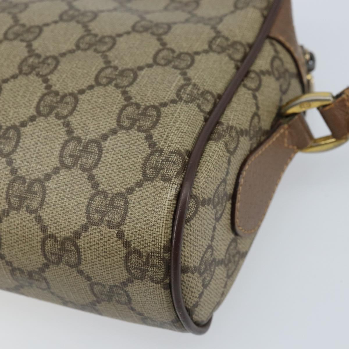 GUCCI GG Supreme Web Sherry Line Bag PVC Beige Gold 001 44 6655 Auth ARZ340