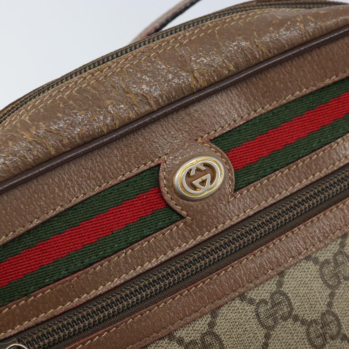 GUCCI GG Supreme Web Sherry Line Bag PVC Beige Gold 001 44 6655 Auth ARZ340