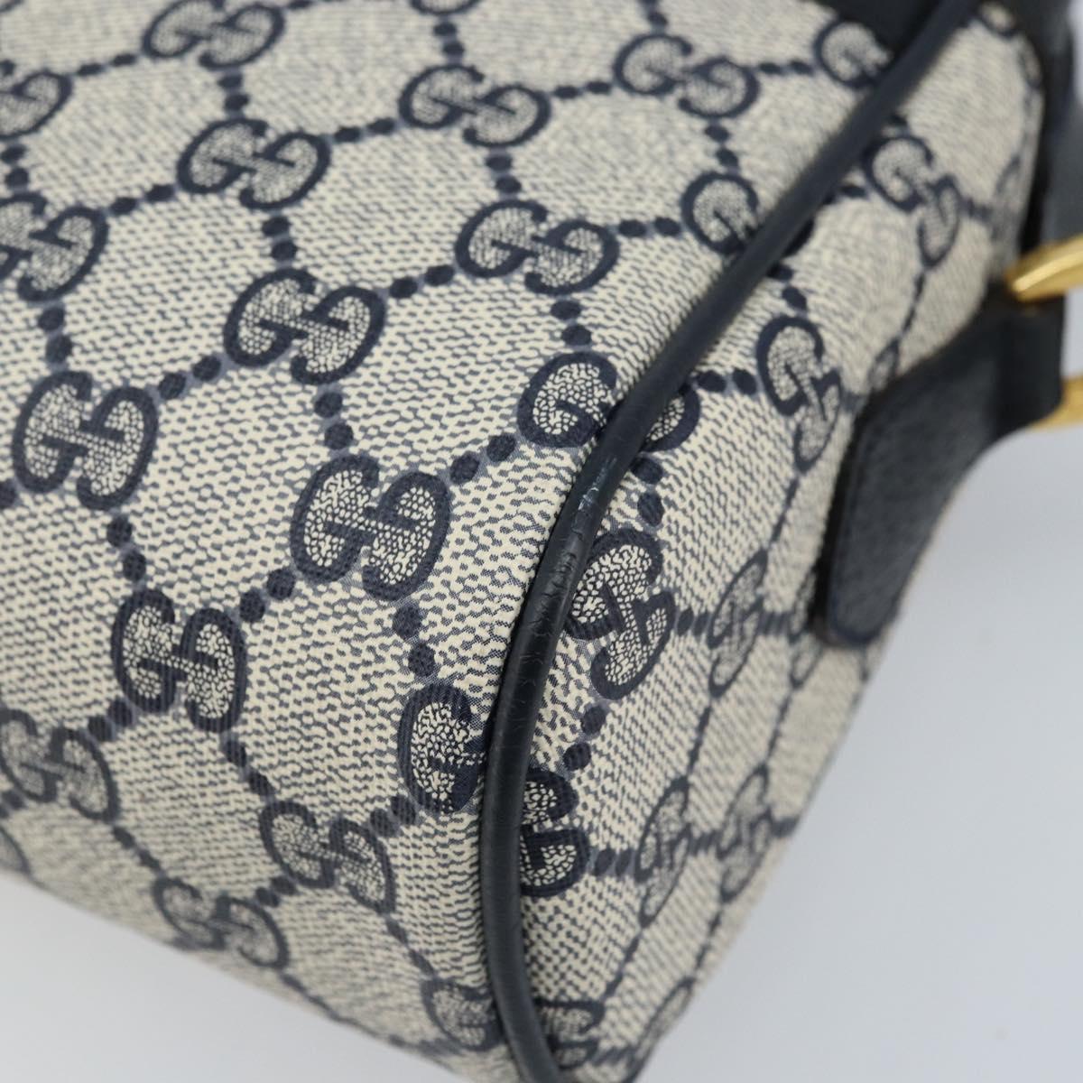 GUCCI GG Supreme Sherry Line Shoulder Bag PVC Navy Gold 68 02 005 Auth ARZ344