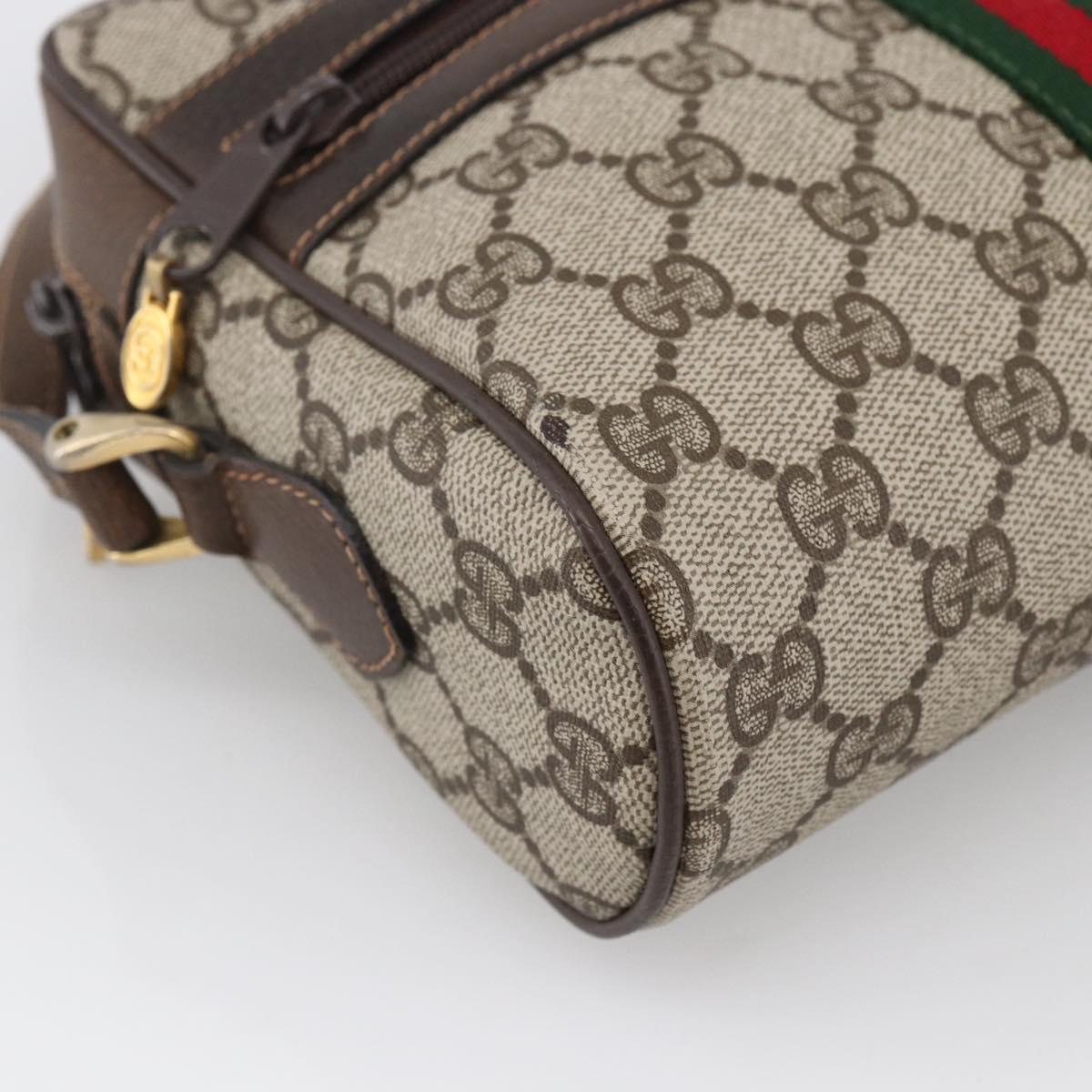 GUCCI GG Supreme Web Sherry Line Bag PVC Beige Gold 68 001 3654 Auth ARZ345