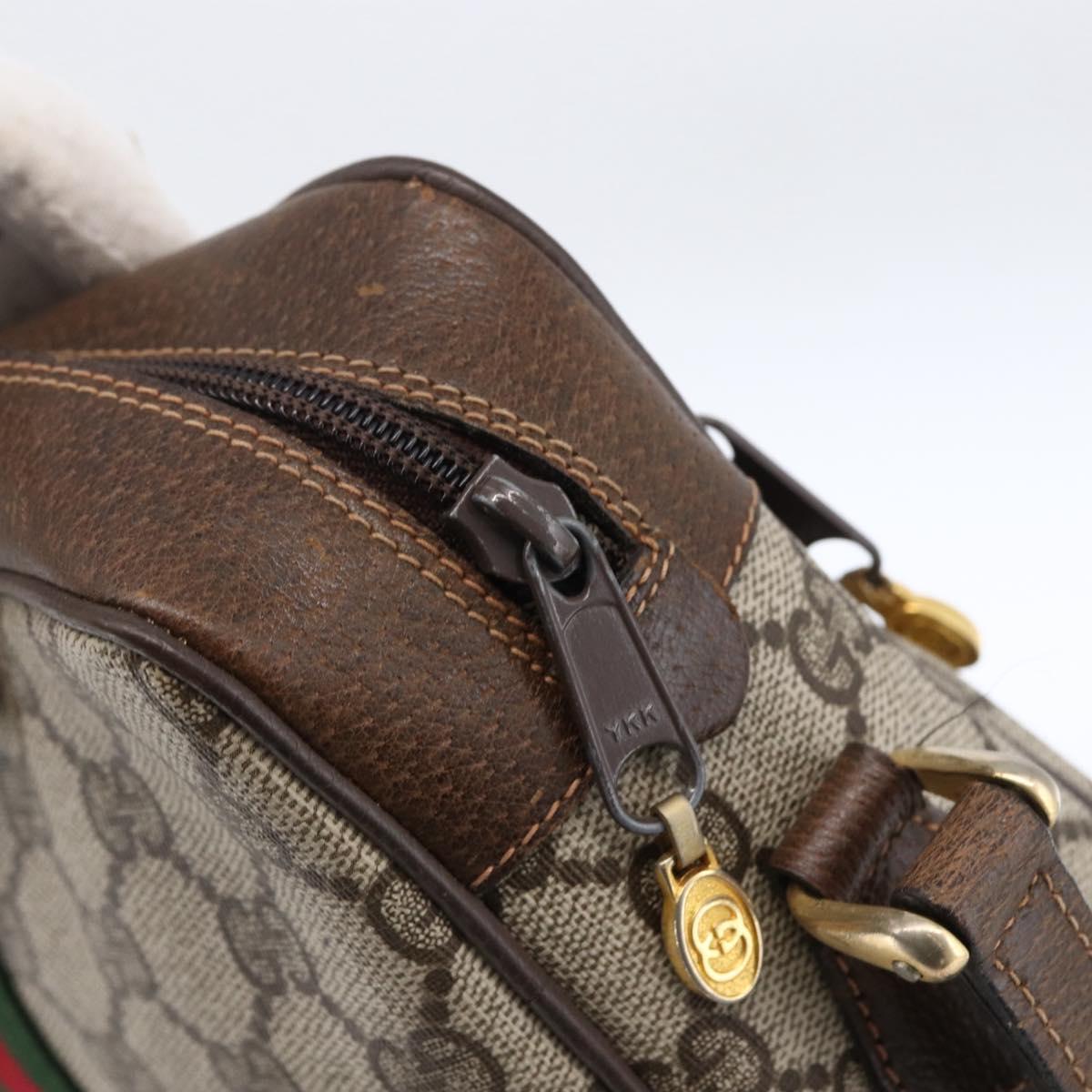 GUCCI GG Supreme Web Sherry Line Bag PVC Beige Gold 68 001 3654 Auth ARZ345