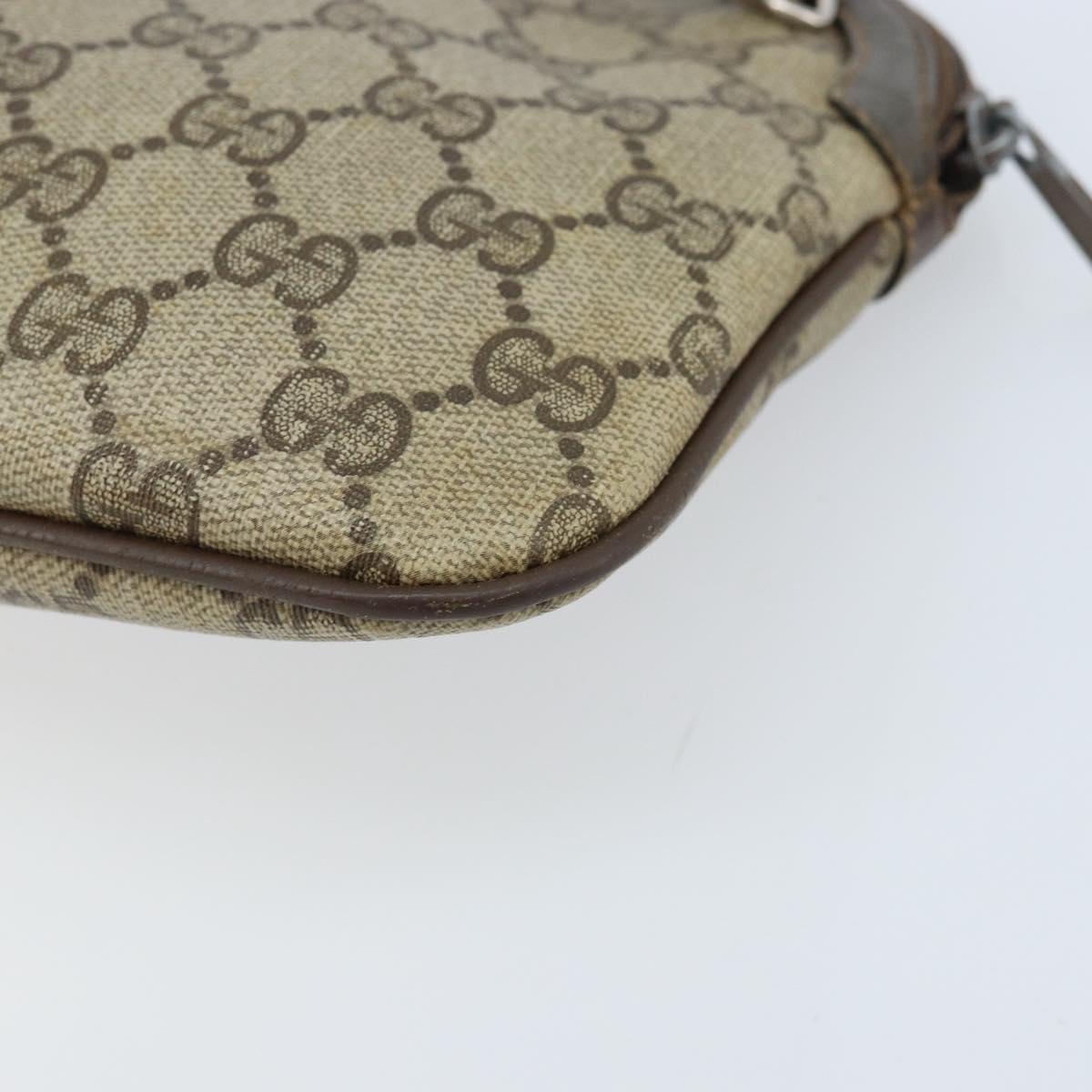 GUCCI GG Supreme Web Sherry Line Bag PVC Beige Gold 904 02 047 Auth ARZ346