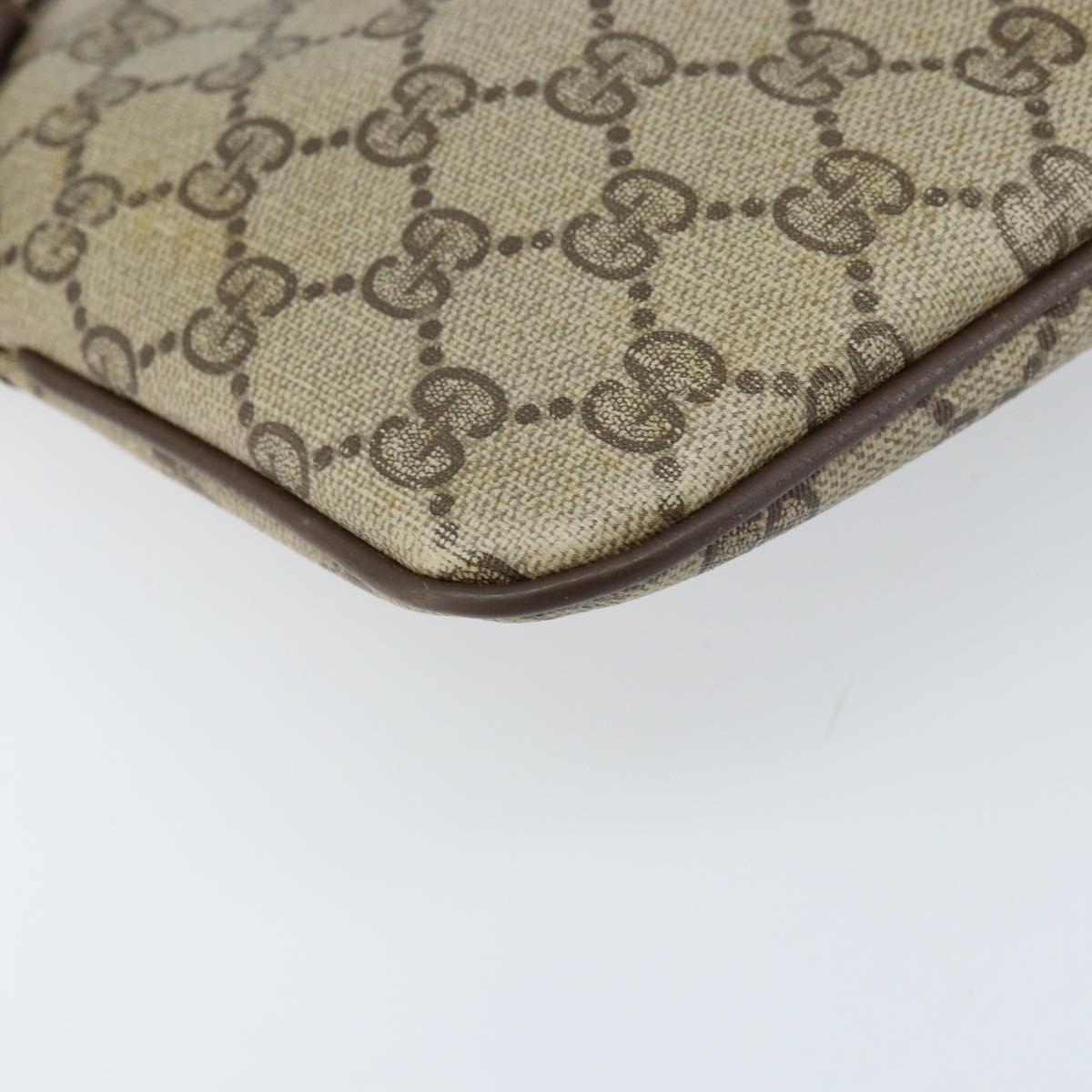 GUCCI GG Supreme Web Sherry Line Bag PVC Beige Gold 904 02 047 Auth ARZ346