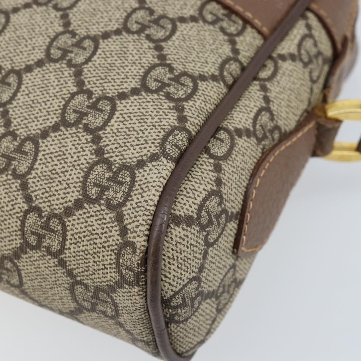 GUCCI GG Supreme Web Sherry Line Bag PVC Beige Gold 001 50 6655 Auth ARZ347