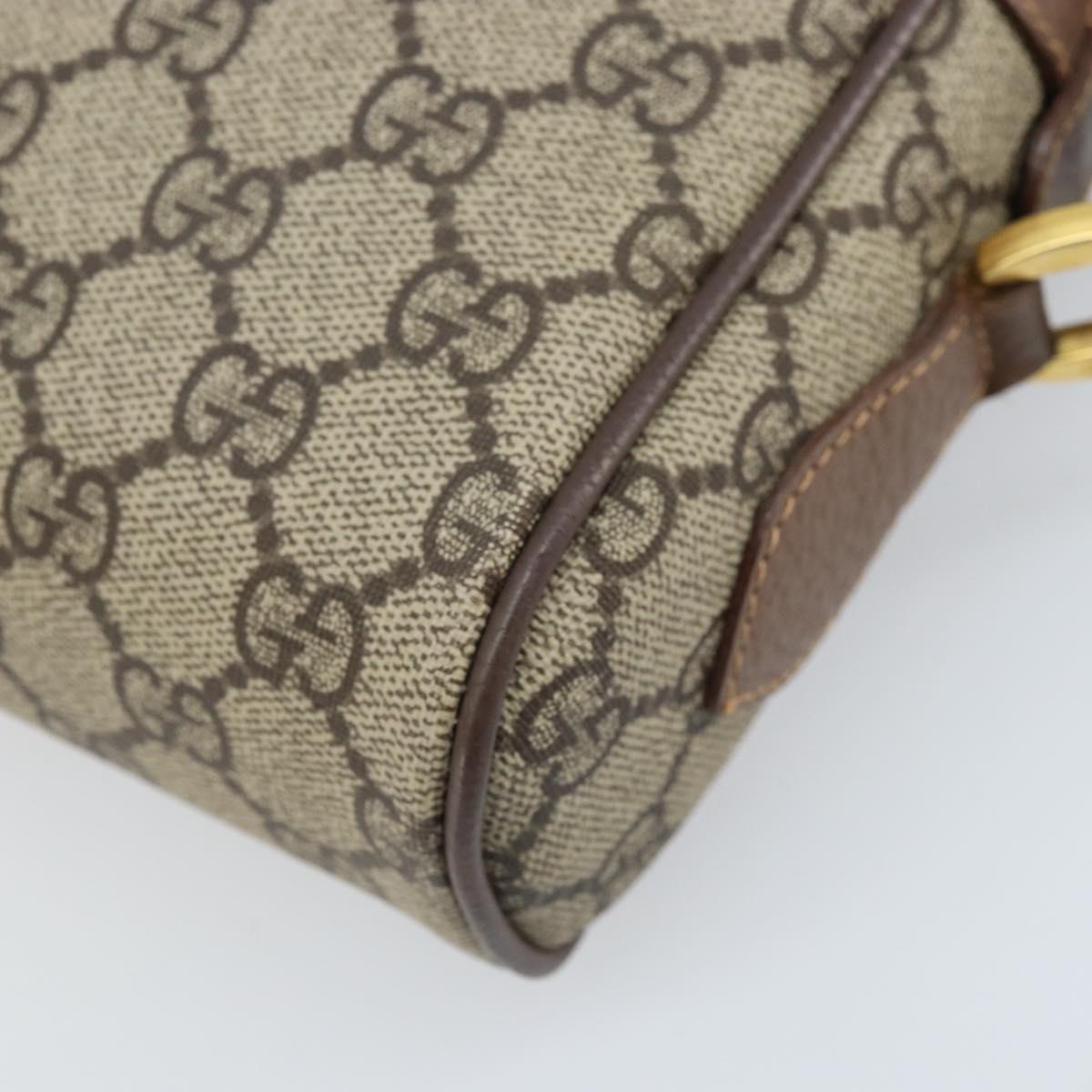 GUCCI GG Supreme Web Sherry Line Bag PVC Beige Gold 001 50 6655 Auth ARZ347
