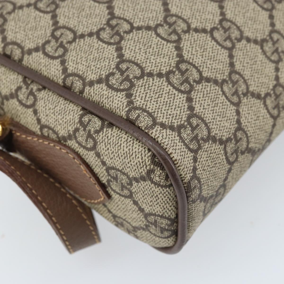 GUCCI GG Supreme Web Sherry Line Bag PVC Beige Gold 001 50 6655 Auth ARZ347