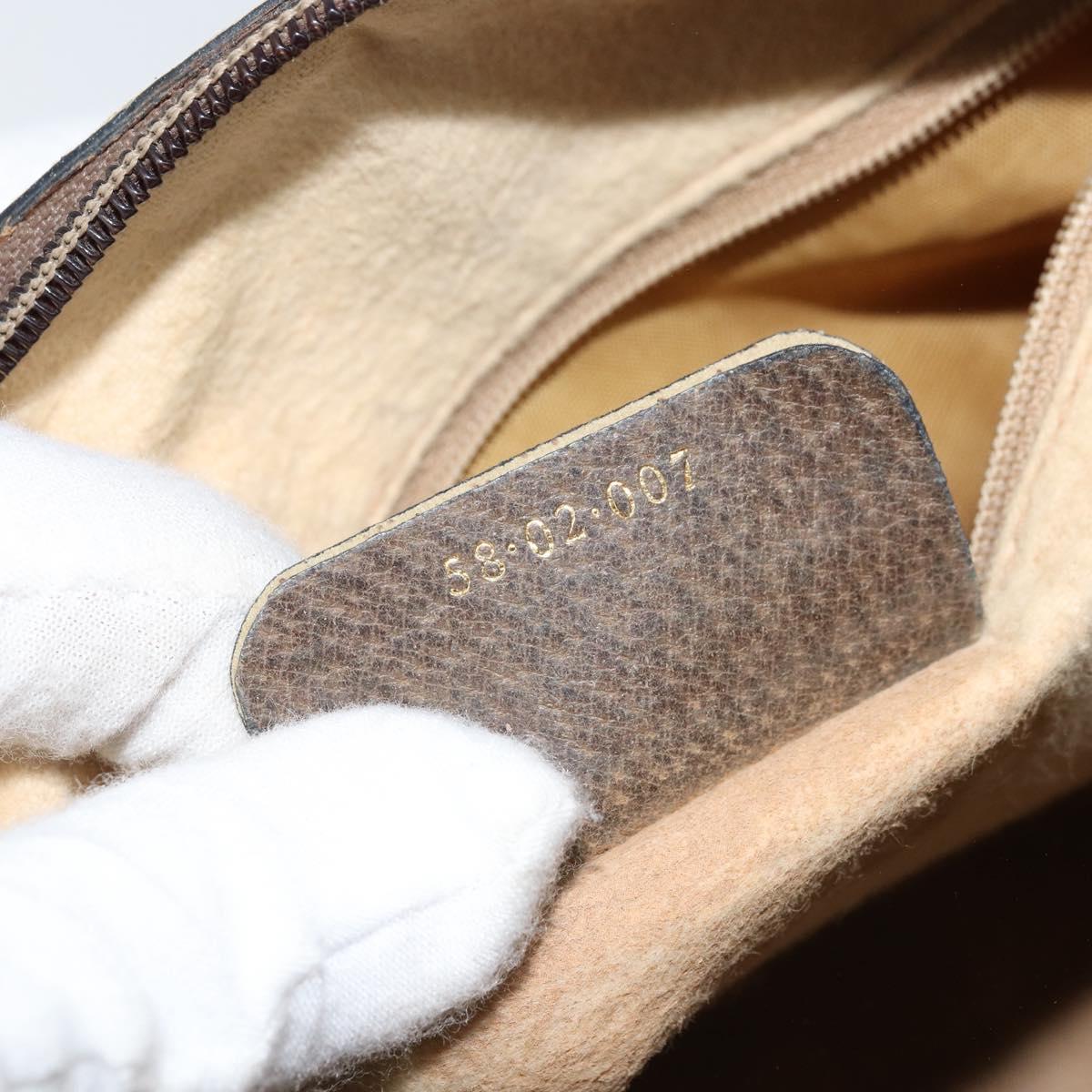 GUCCI GG Supreme Web Sherry Line Boston Bag PVC Beige Gold 58 02 007 Auth ARZ349