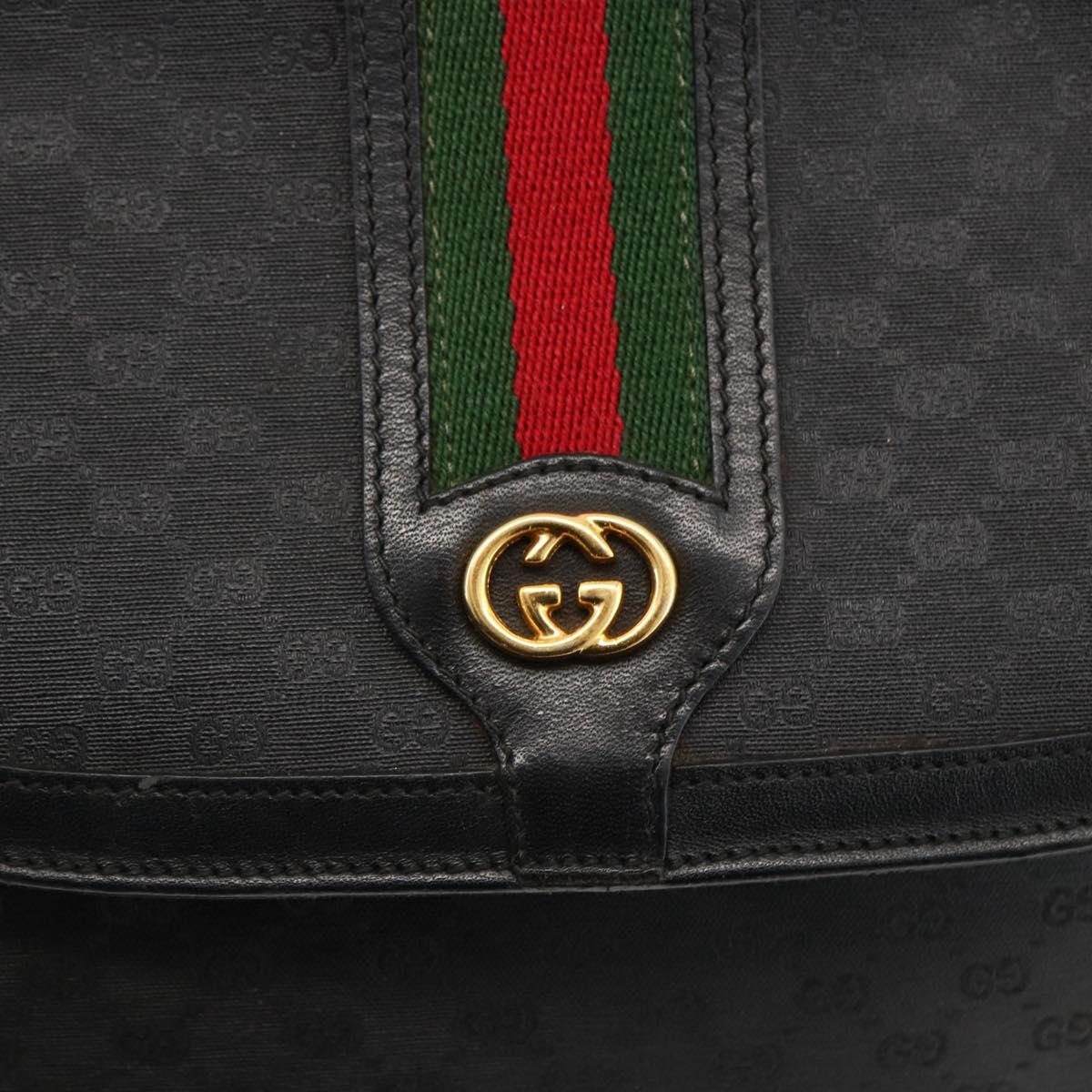 GUCCI Micro GG Supreme Web Sherry Line Bag PVC Black 001 115 0914 Auth ARZ351