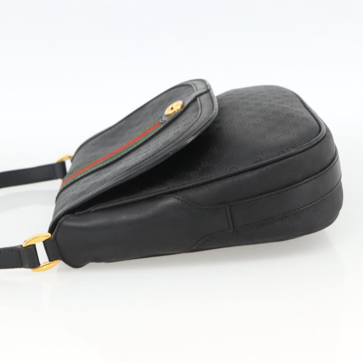 GUCCI Micro GG Supreme Web Sherry Line Bag PVC Black 001 115 0914 Auth ARZ351