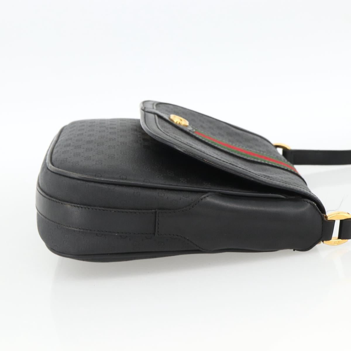 GUCCI Micro GG Supreme Web Sherry Line Bag PVC Black 001 115 0914 Auth ARZ351
