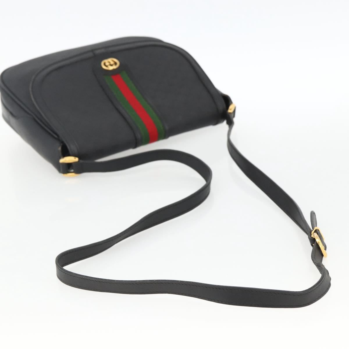 GUCCI Micro GG Supreme Web Sherry Line Bag PVC Black 001 115 0914 Auth ARZ351