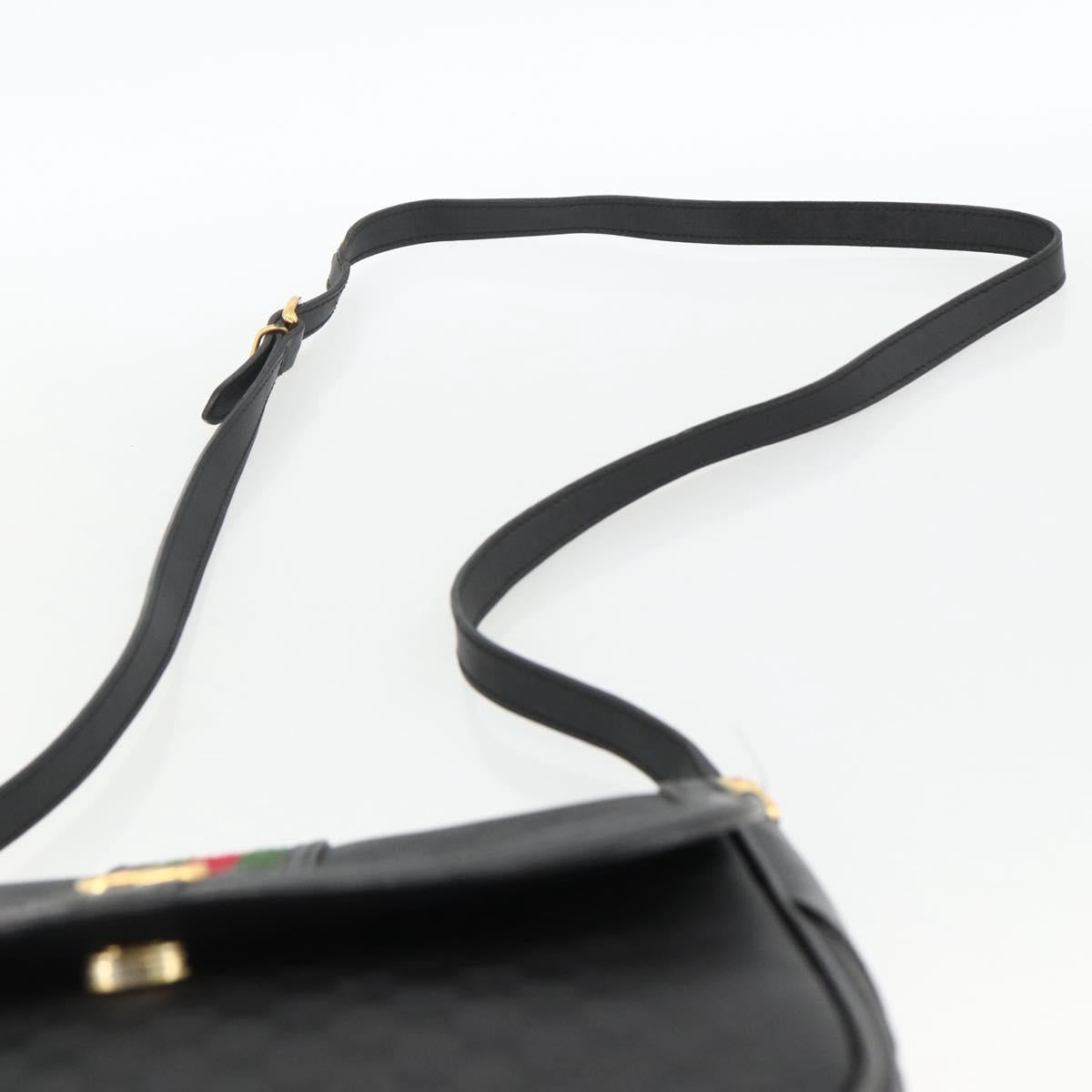 GUCCI Micro GG Supreme Web Sherry Line Bag PVC Black 001 115 0914 Auth ARZ351