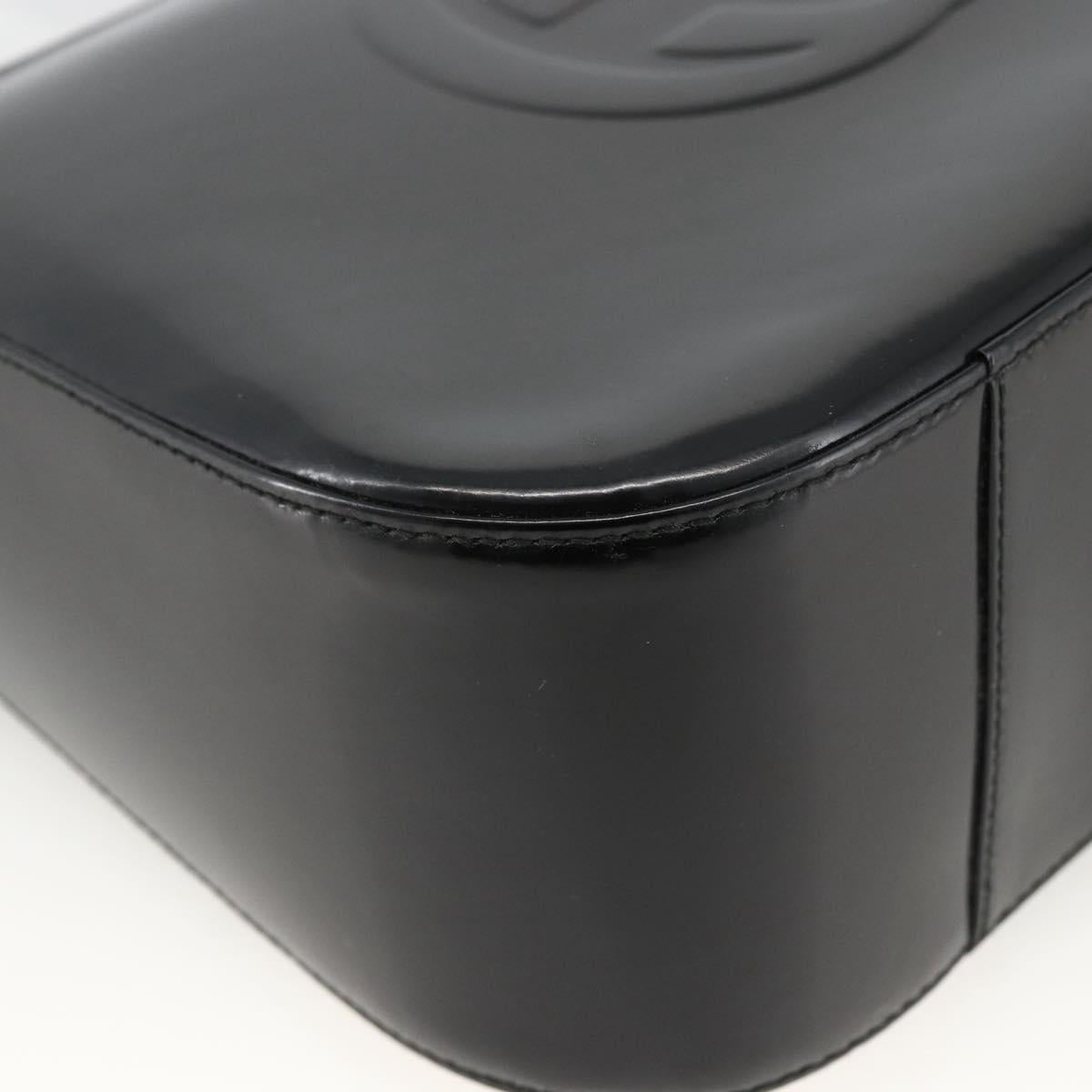 GUCCI Shoulder Bag Patent leather Black 001 3754 1703 Auth ARZ352