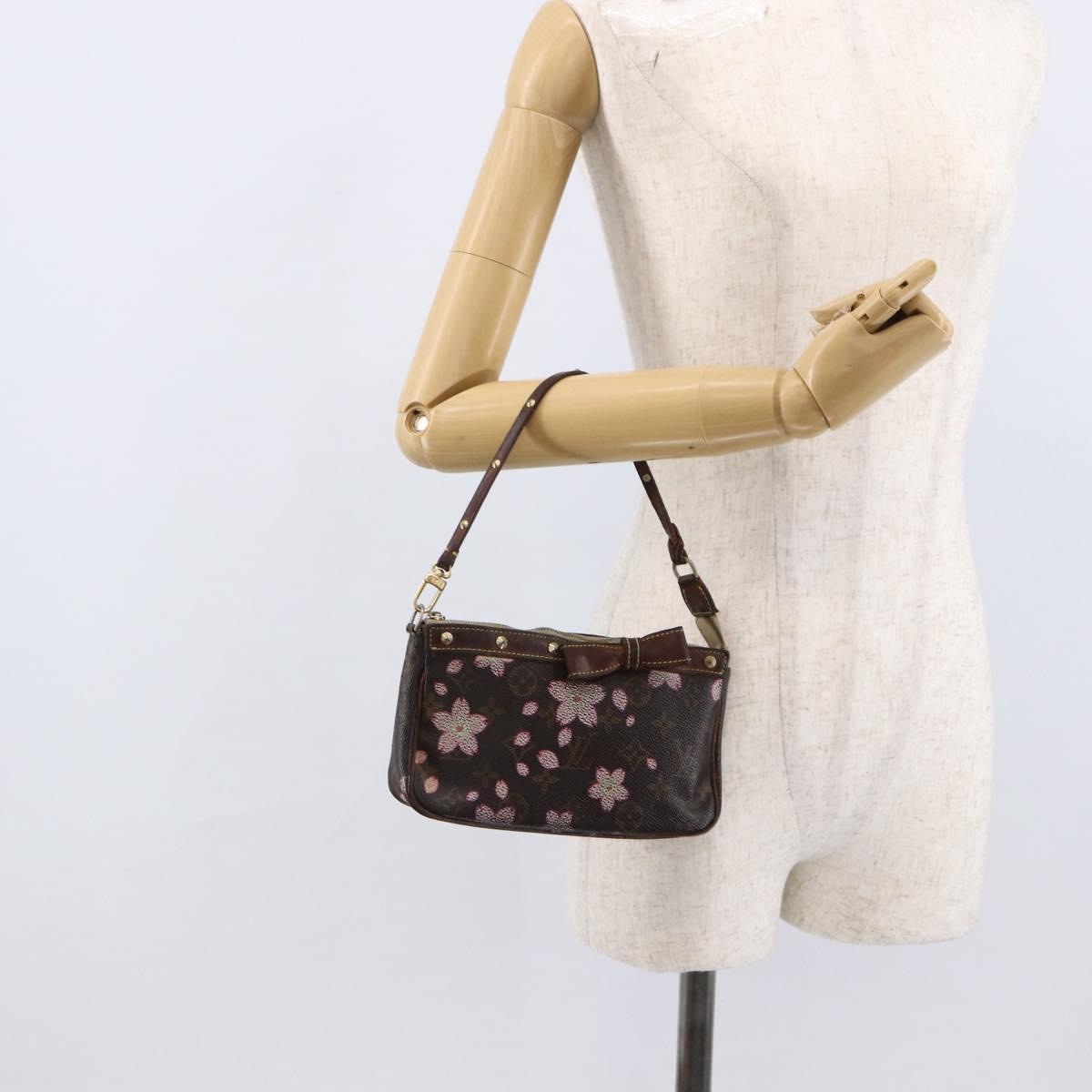 LOUIS VUITTON Cherry Blossom Pochette Accessoires Pouch M92006 LV Auth ARZ358