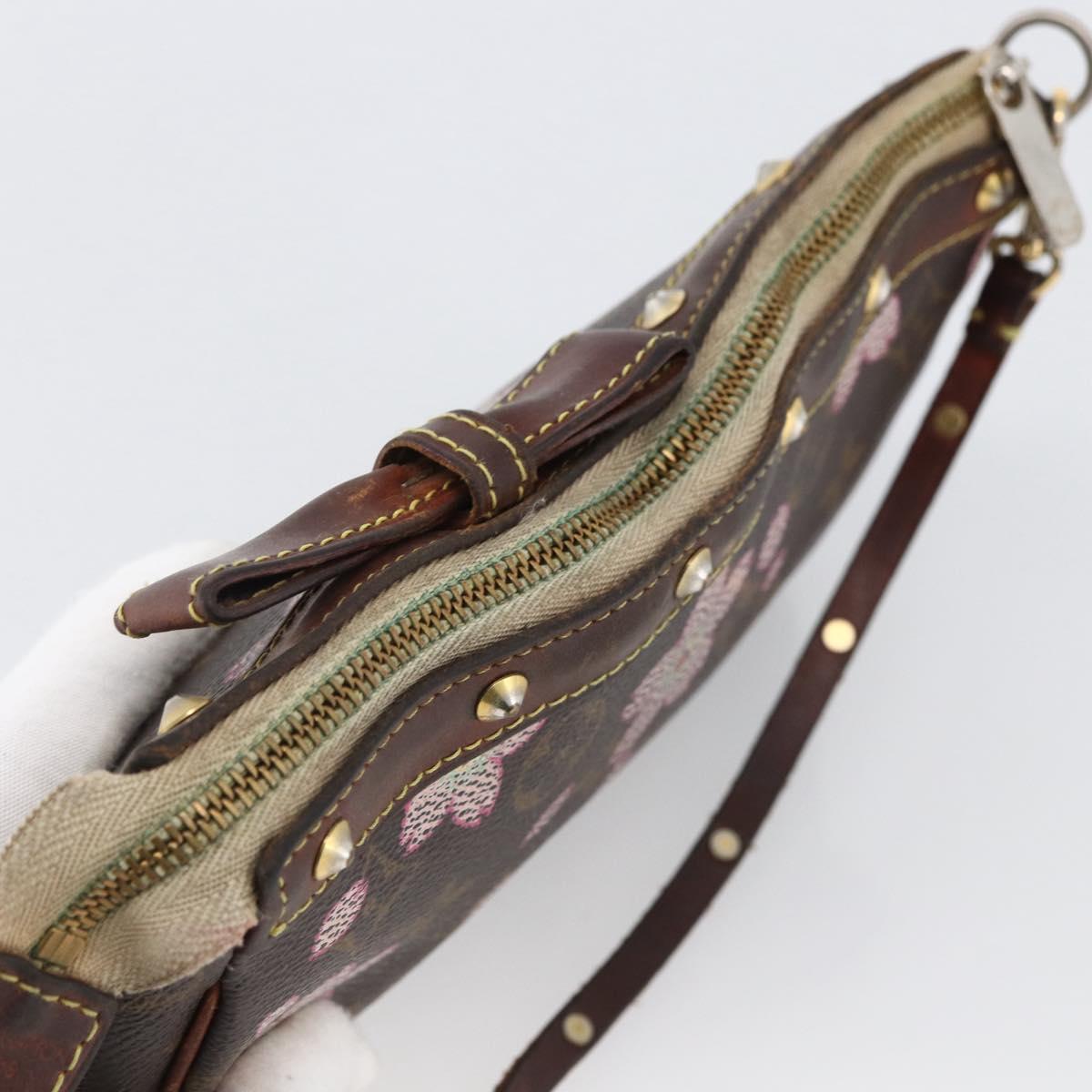 LOUIS VUITTON Cherry Blossom Pochette Accessoires Pouch M92006 LV Auth ARZ358