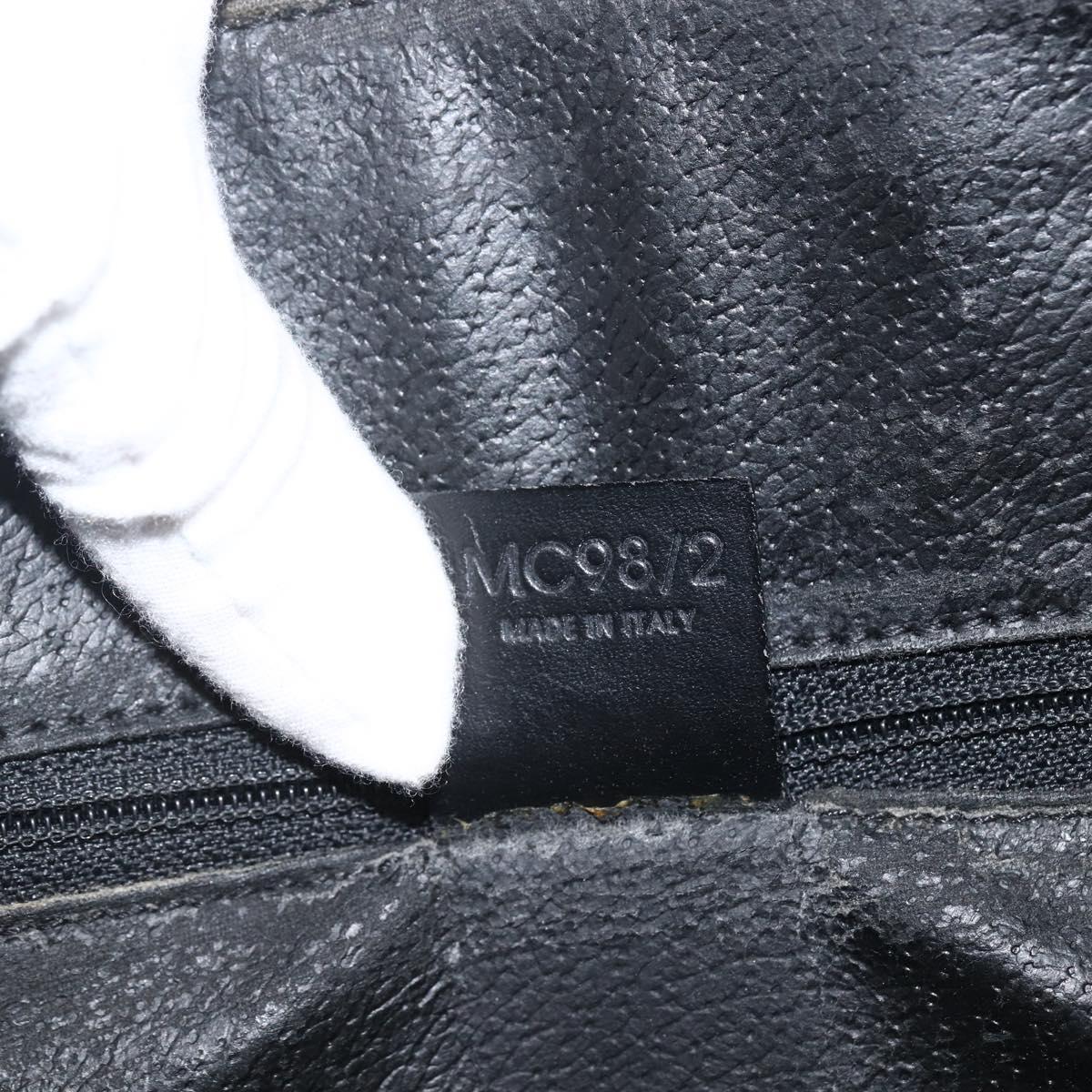 CELINE Macadam Canvas Hand Bag PVC Leather 2way Black Gold Auth ARZ365