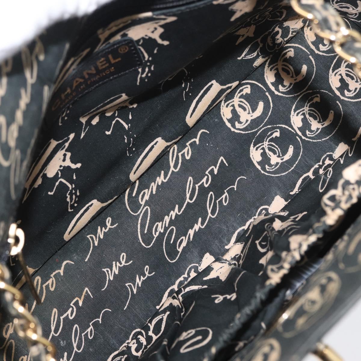 CHANEL Matelasse Chain Shoulder Bag Nylon Green Gold CC Auth ARZ394A