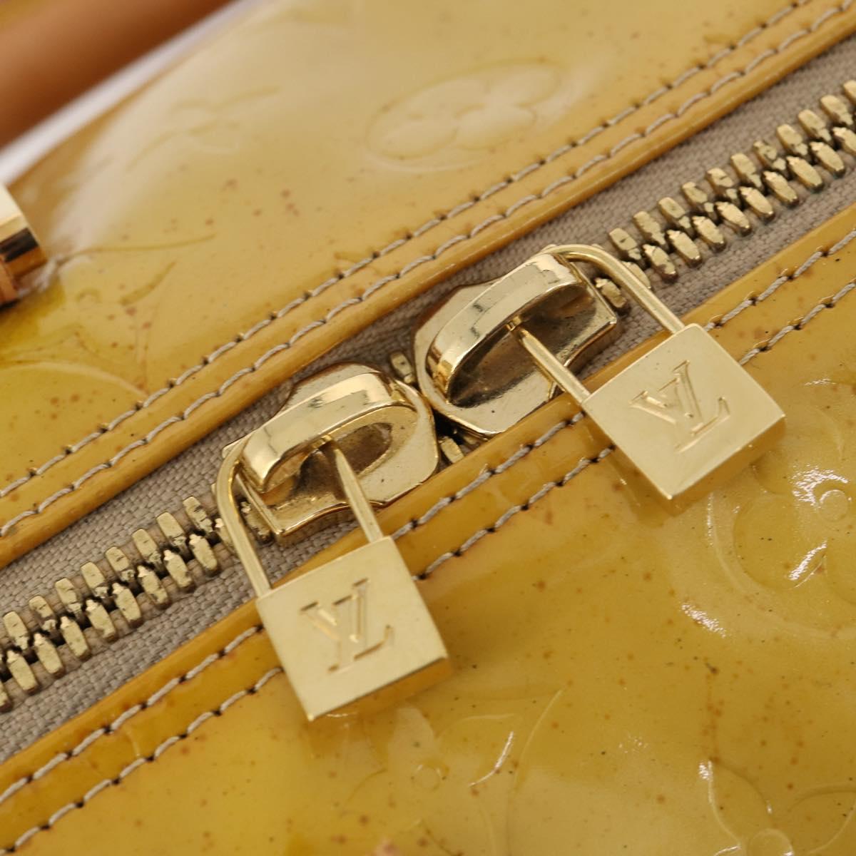 LOUIS VUITTON Monogram Vernis Mercer Boston Bag Beige M91000 LV Auth ARZ413