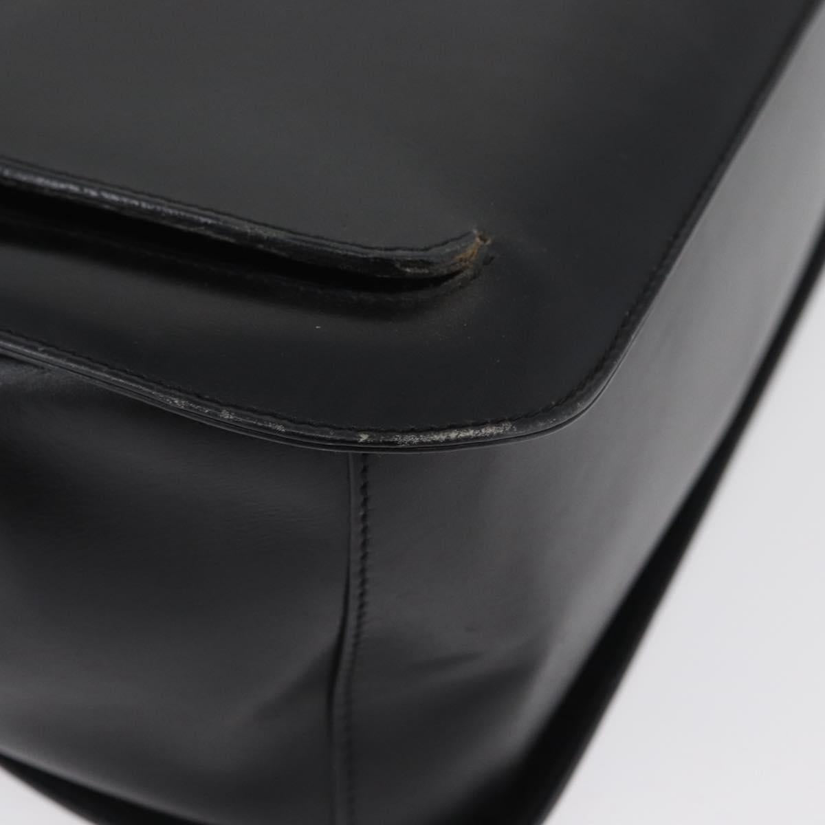 Salvatore Ferragamo Gancini Hand Bag Leather 2way Black Gold Auth ARZ417