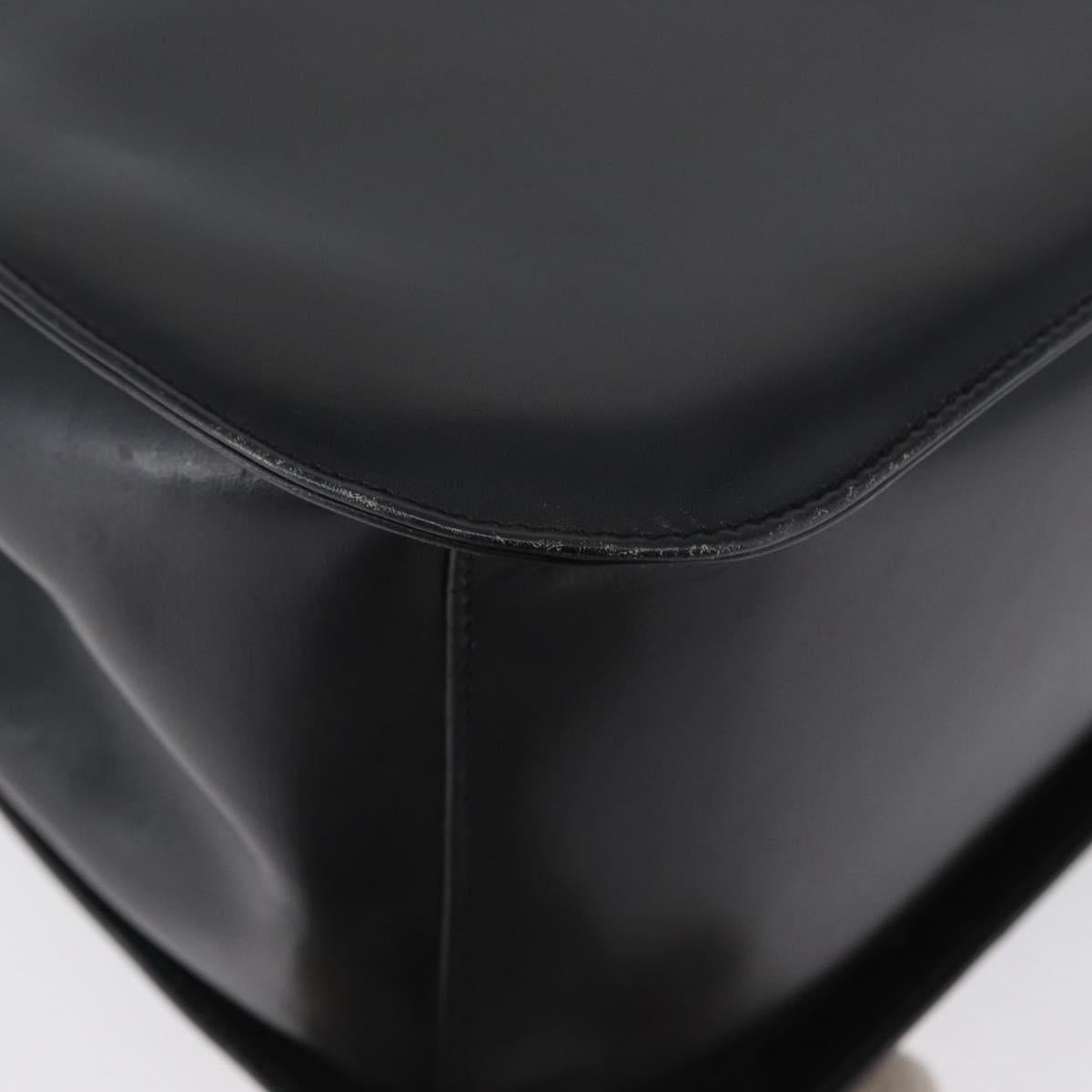 Salvatore Ferragamo Gancini Hand Bag Leather 2way Black Gold Auth ARZ417